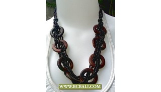 Black Beads wrap Wooden Fashion Necklaces